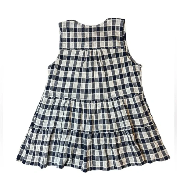 Anthropologie Pilcro The Letterpress Checker Blue Tiered Shirt Size S NWOT - Picture 7 of 8